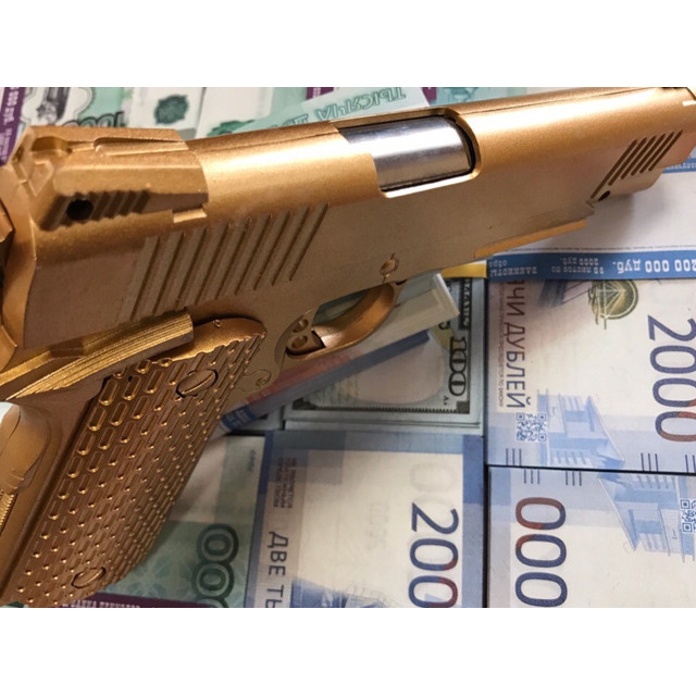 Пистолет детский металлический Colt Air Soft Gun K-35DF золото - фото 5 - id-p94994896