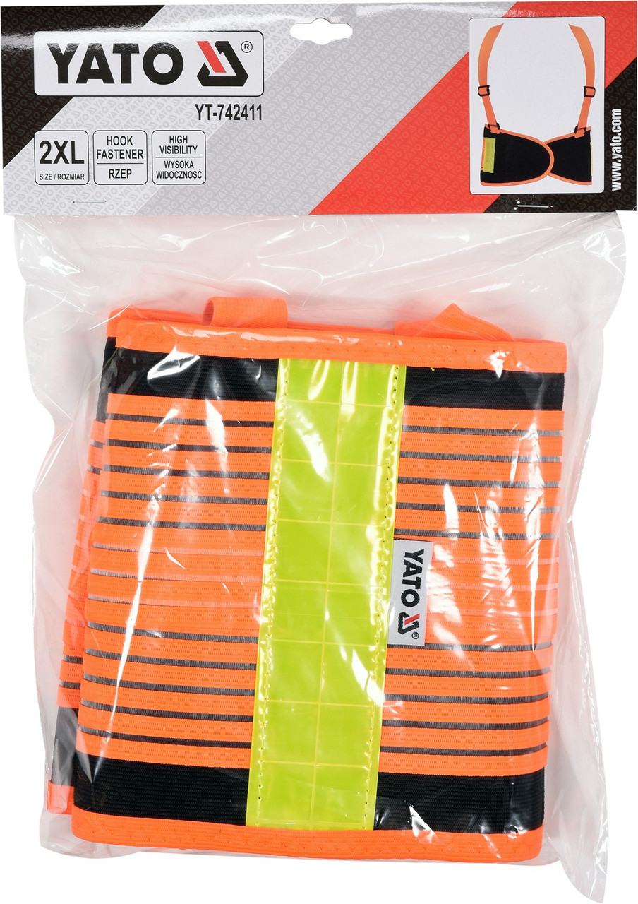 Пояс поддерживающий для строителей оранжевый XXL "Yato" YT-742411 - фото 2 - id-p95002998