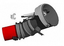 Резиновая насадка на спаренные выхлопные трубы, для шланга 125 мм, фото 2