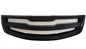 Kia Sportage 2010—2013 Решетка радиатора с сеткой металлик (1 поперечина) Вариант 2 глянец (под покраску)