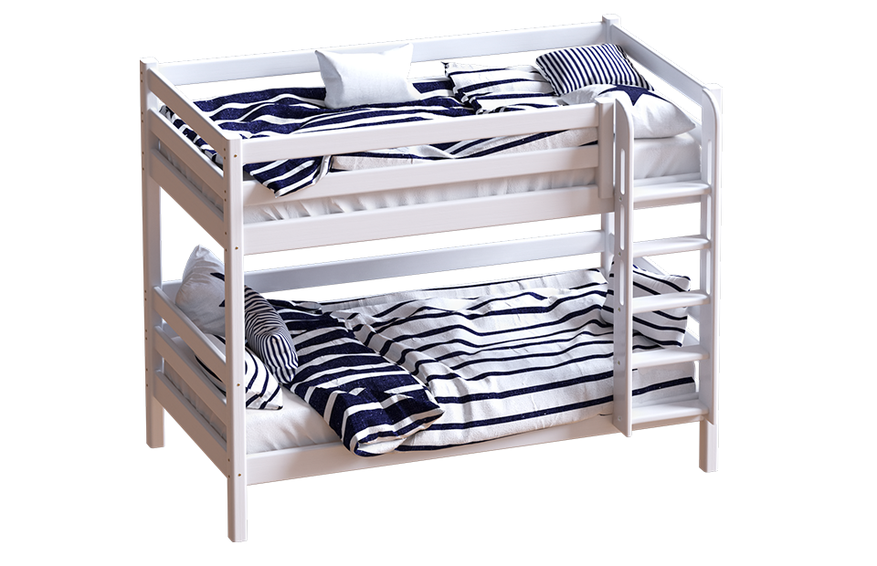 Двухъярусная кровать Авалон с прямой лестницей (восковая эмаль) фабрика МебельГрад - фото 3 - id-p95042179
