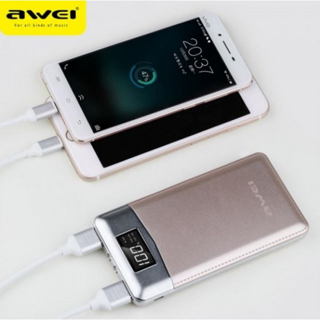 Портативное зарядное устройство Awei P30K 10000 mAh Power Bank с фонариком - фото 3 - id-p95054901