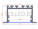 Алюминиевый профиль встраиваемый с экраном 48(62)х29,5 белый (solled 6230ВБ), фото 3