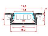 Алюминиевый профиль встраиваемый с плоским экраном 15,2(21,6)х7 (solled 1507ВП), фото 3