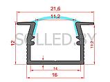 Алюминиевый профиль встраиваемый с полукруглым экраном 16(21,6)х12 (solled 1612ВР), фото 2