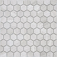 Мозаика из камня Мозаика Pietrine Travertino Silver MAT Hexagon 305х295мм