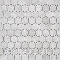 Мозаика из камня Мозаика Pietrine Travertino Silver MAT Hexagon 305х295мм