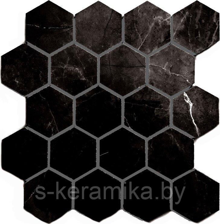 Мозаика из керамогранита Marble Porcelain Marrone oriente POL Hexagon 308х267мм