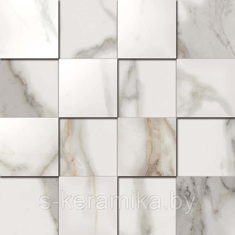 Мозаика из керамогранита Charme Evo Calacatta Mosaico 3D 300х300мм - фото 1 - id-p95115240