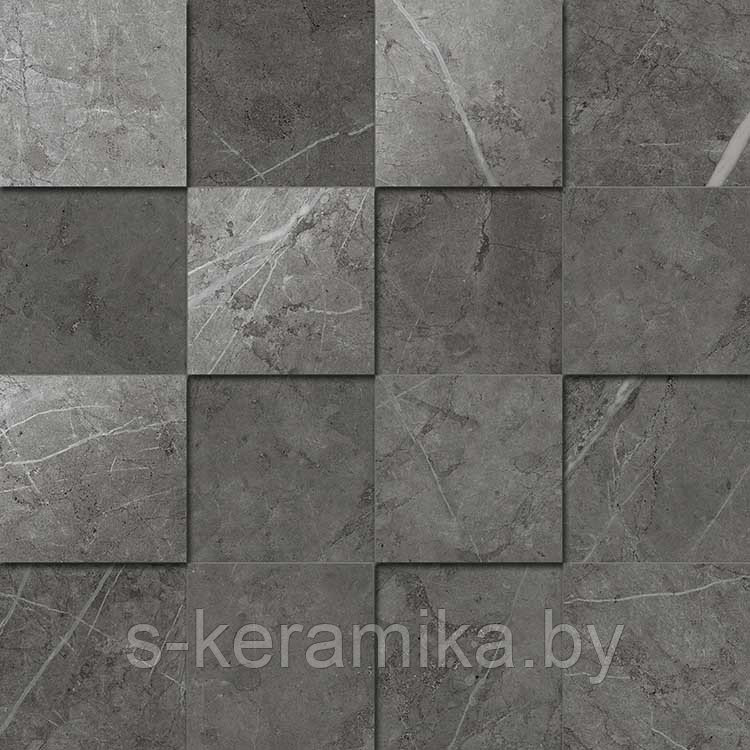 Мозаика из керамогранита Charme Evo Antracite Mosaico 3D 300х300мм - фото 1 - id-p95115261