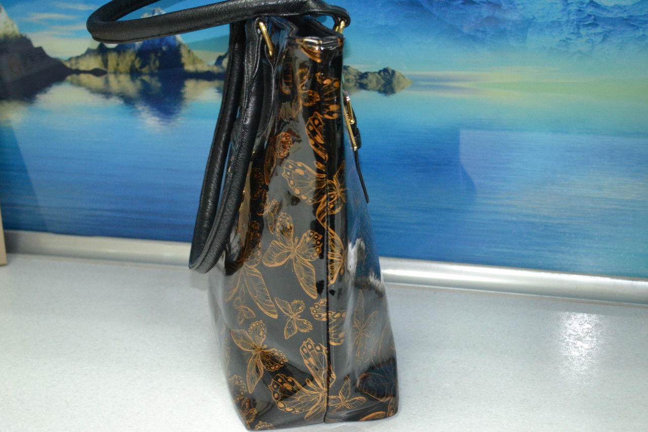 Красивая лаковая сумка с бабочками - фото 2 - id-p95125818