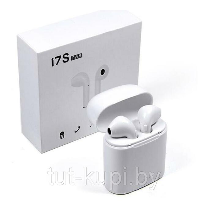 Беспроводные наушники TWS i7 mini Bluetooth с кейсом-зарядкой (белые) - фото 4 - id-p95132823