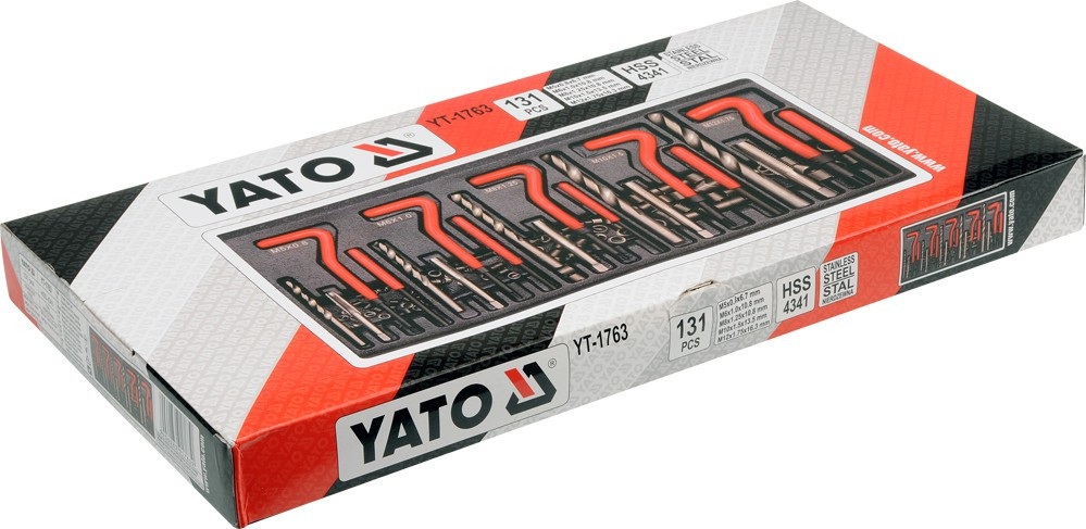 Набор для ремонта резьбы (131пр) "Yato" YT-1763 - фото 2 - id-p95158018