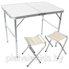 Набор складной стол со стульями (1 стол-чемодан + 2 стула, складные) 60*90 - фото 1 - id-p95164899