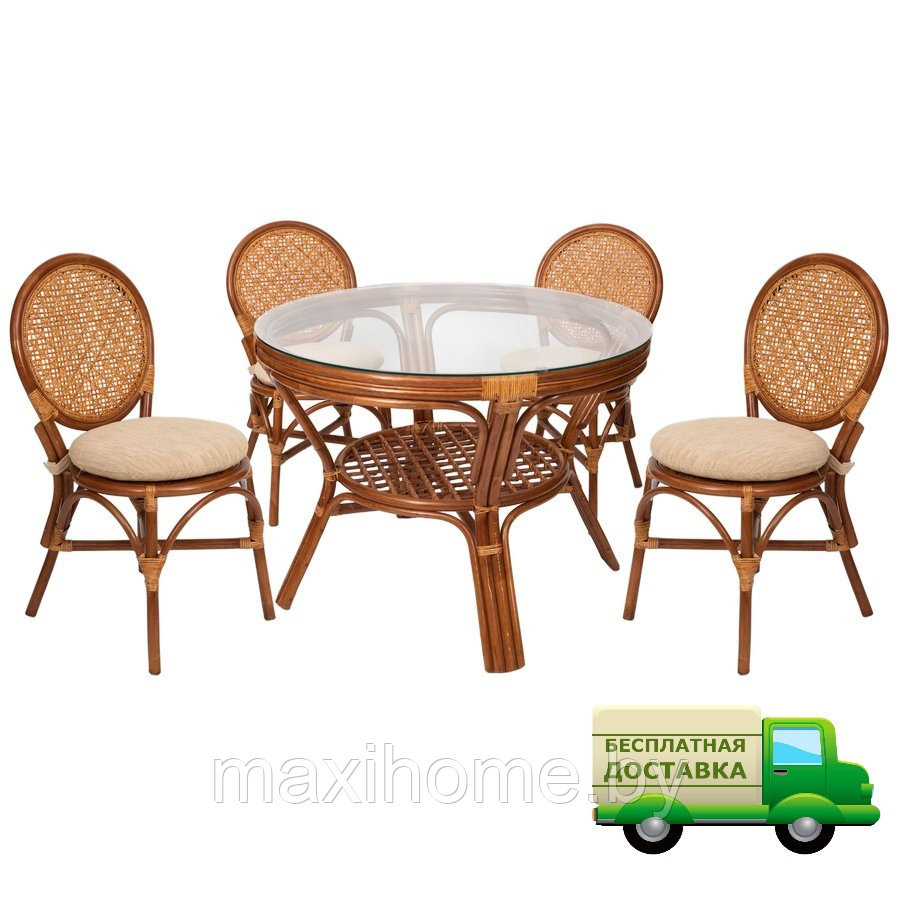 Комплект обеденный стол + 4 стула - фото 1 - id-p95164880