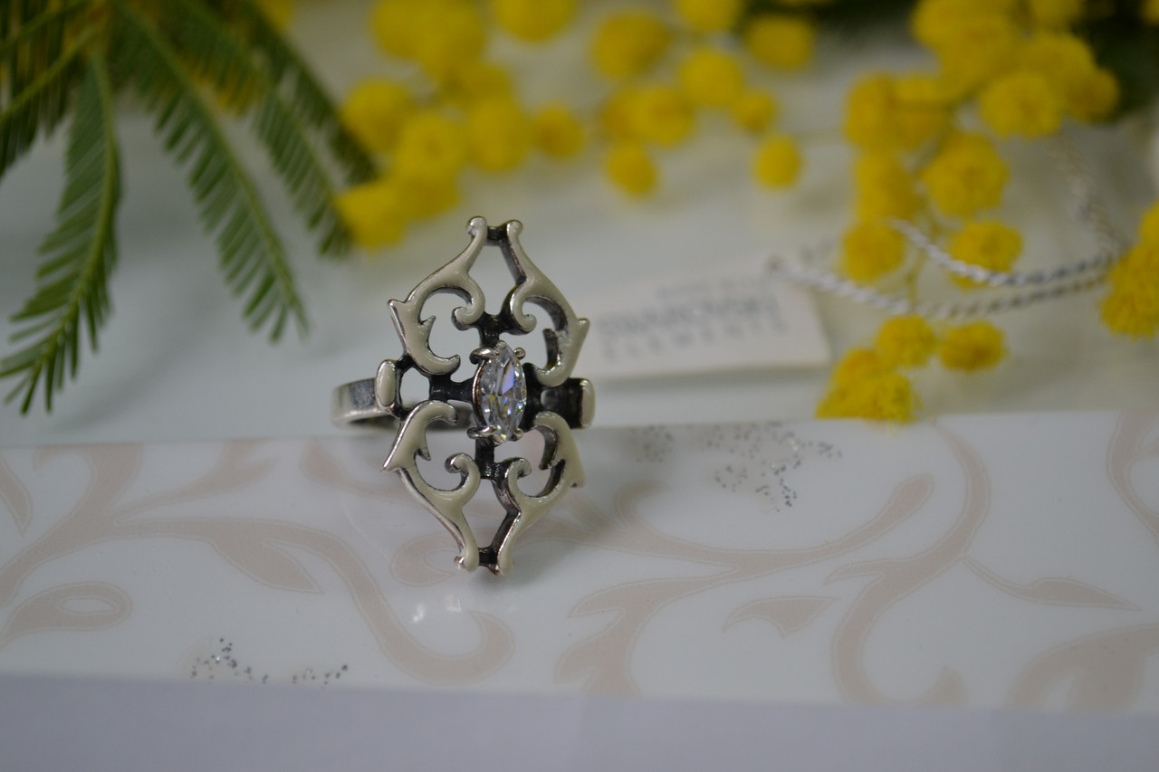 Кольцо в серебре с кристаллами Swarovski - фото 1 - id-p95165068