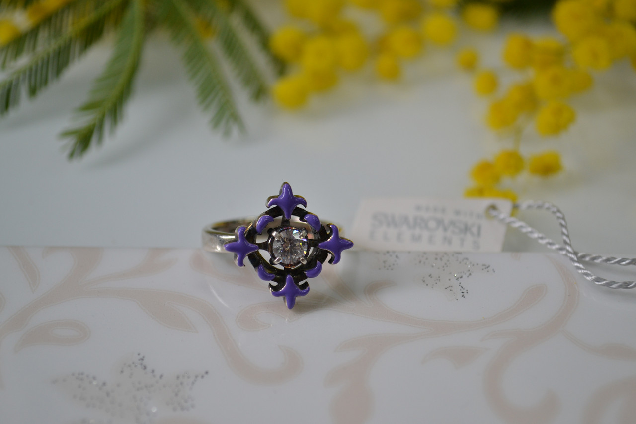 Кольцо в серебре с кристаллами Swarovski