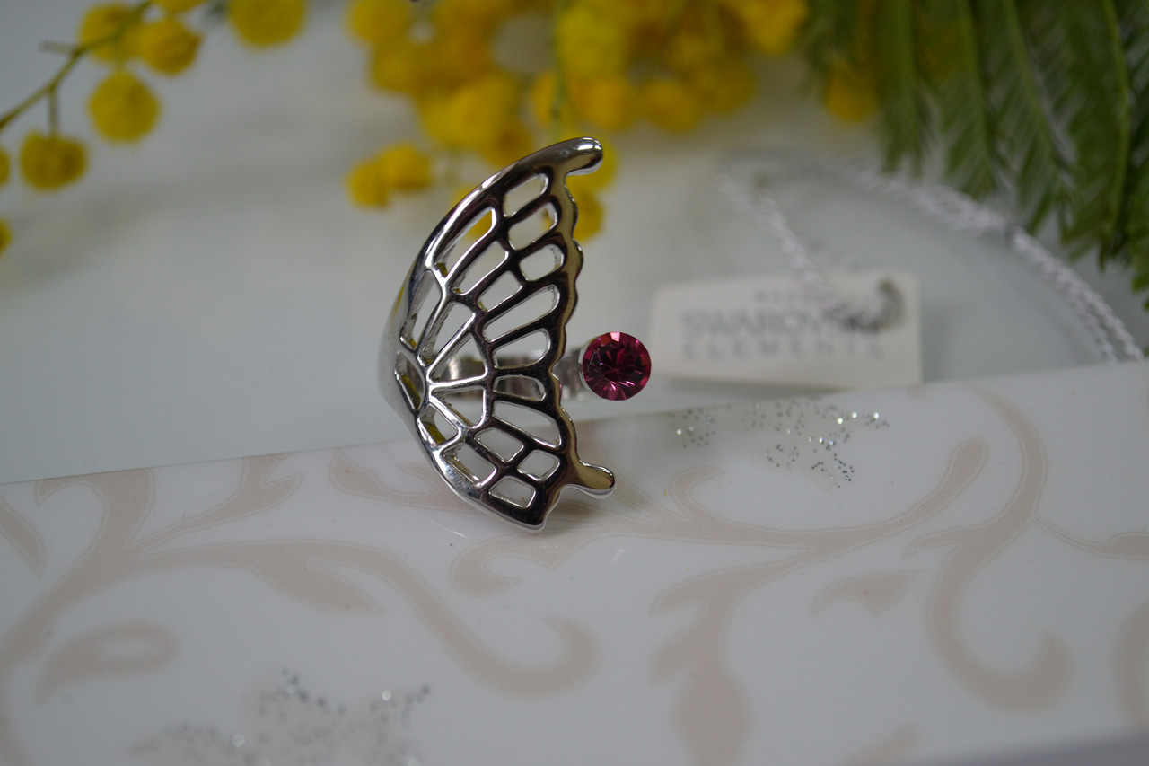 Кольцо с кристаллами Swarovski, Крыло бабочки - фото 1 - id-p95165111
