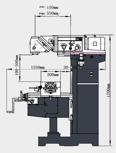 Универсальный фрезерный станок OPTImill MT 130S - фото 3 - id-p95165117
