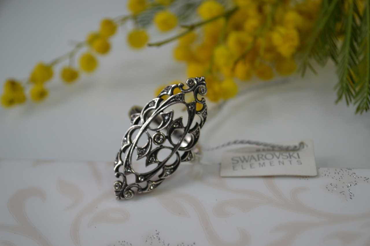 Перстень в серебре с кристаллами Swarovski