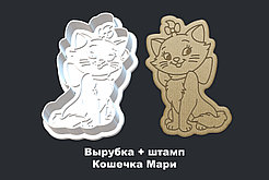 Вырубка + штамп Кошечка Мари