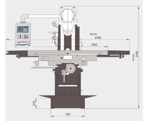 Фрезерный универсальный станок OPTImill MT200 / 380В - фото 4 - id-p2610370