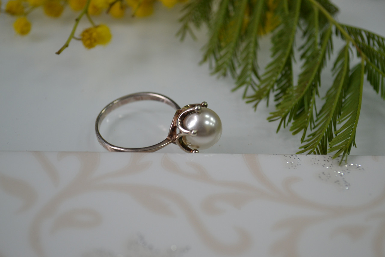 Кольцо в серебре с жемчугом - фото 1 - id-p95173249