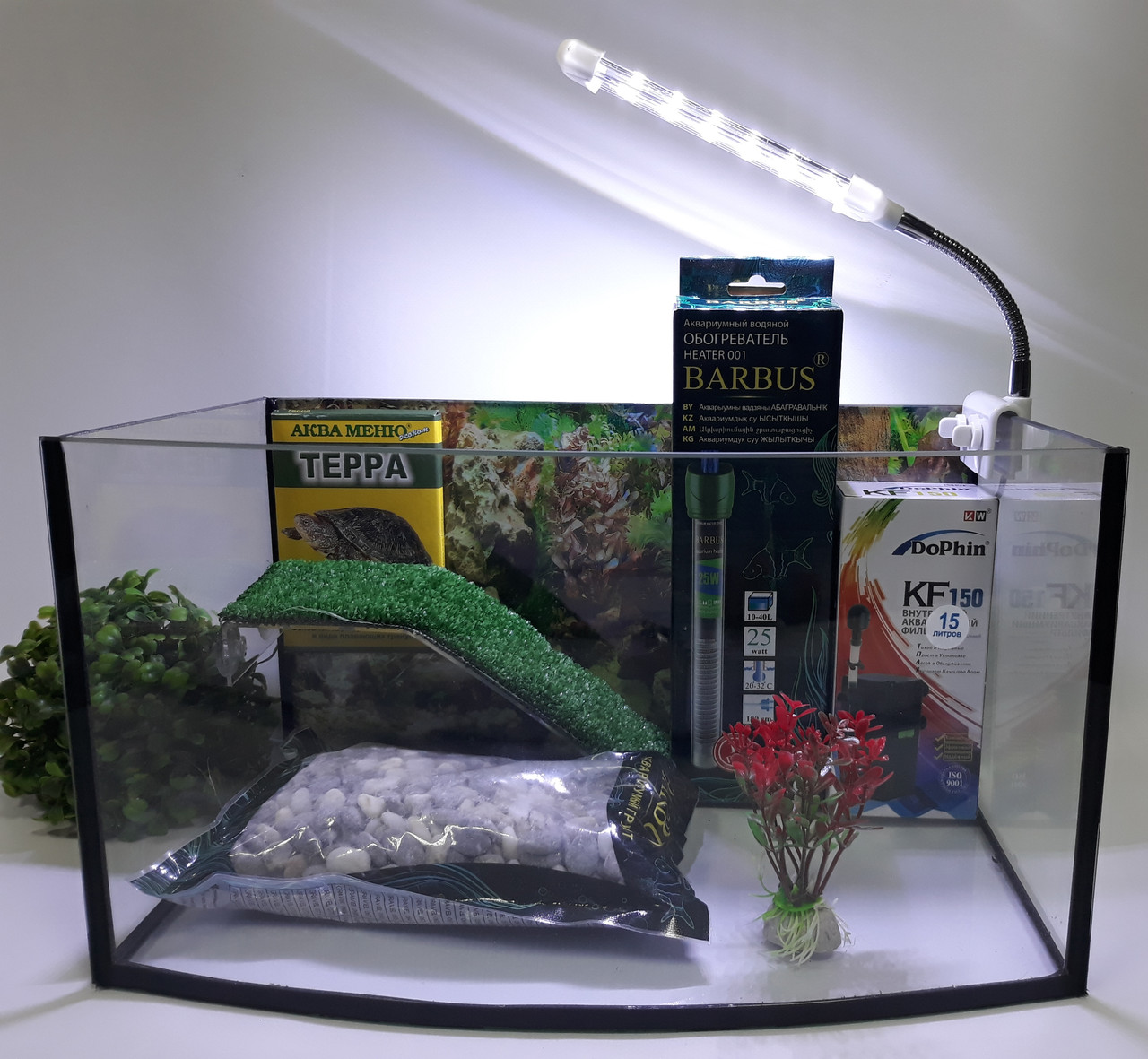 Аква-террариум панорама для черепах ТВ-15 литров (комплект) - фото 2 - id-p95173504