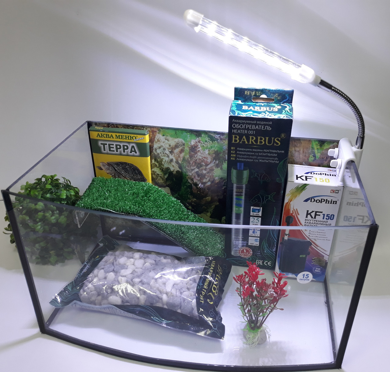 Аква-террариум панорама для черепах ТВ-15 литров (комплект) - фото 3 - id-p95173504
