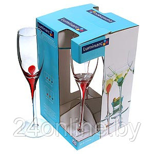 Набор фужеров для шампанского Luminarc DRIP RED на 4 персоны  арт.: C9260