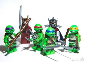 Набор фигурок 6 штук (аналоги LEGO) "Черепашки ниндзя / TURTLE Armor"(большие детали)