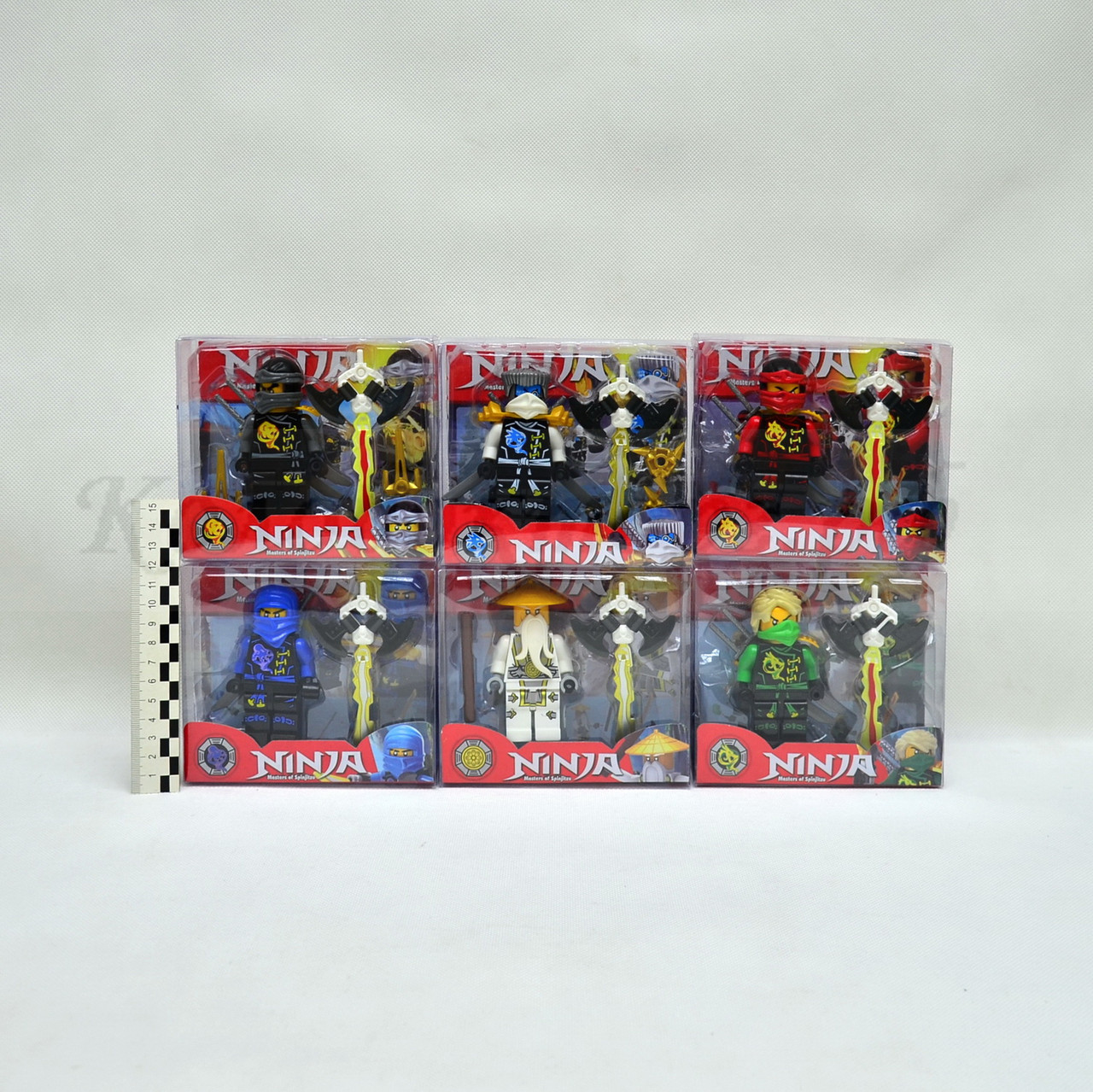 Набор фигурок 6 штук (аналоги LEGO) "Ниндзя Мастера Кружитцу / Ninja Masters of Spinjitzu"(большие детали)