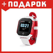 Детские часы с GPS трекером Wonlex GW700S Водонепроницаемые (Красно-белый)