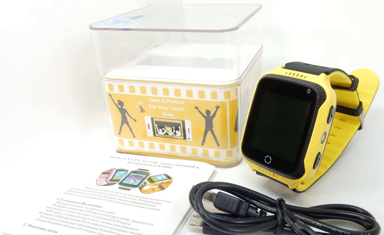 Детские часы с GPS трекером Wonlex GW500S желтый - фото 7 - id-p87716058