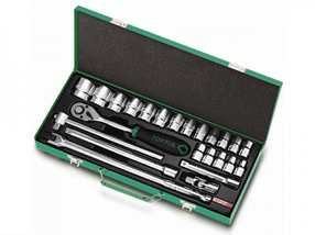 Набор головок 1/2" 8-32мм 24предм. 6гр. метал.кейс TOPTUL GCAD2403