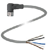 Cable socket, shielded V1-W-10M-PUR-ABG