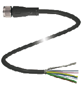 Cable socket, shielded V19-G-BK10M-PVC-U/ABG