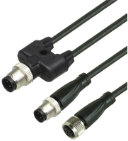 Y connection cable V15/V15S-G-BK1M-PUR-U-TEE-V15