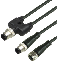 Y connection cable V15/V15S-G-BK1M-PUR-U-TEE-V15, фото 2