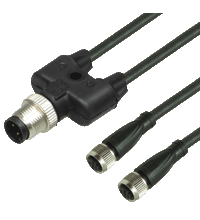 Y connection cable V3-GM-BK1M-PUR-U-T-V1-G