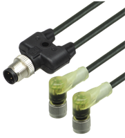 Y connection cable V1-W-E2-BK0,3M-PUR-A-T-V1-G