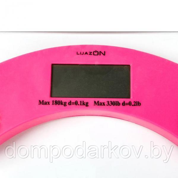 Весы напольные LuazON LVE-003, электронные, до 180 кг, розовые - фото 2 - id-p95200441