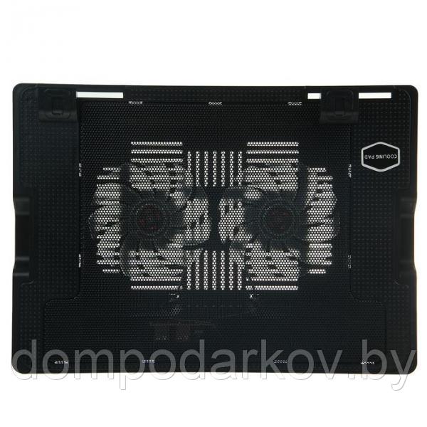 Подставка для охлаждения ноутбука с LED подсветкой, 2 кулера, провод 40 см, черная - фото 7 - id-p95200490