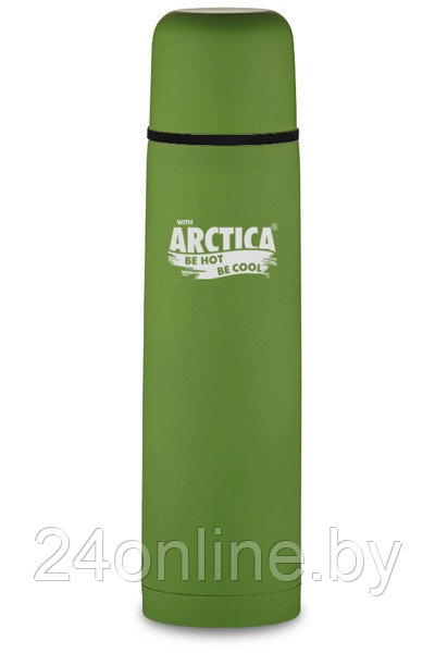 Термос Арктика с узким горлом 103-750 зеленый прорезиненный - фото 1 - id-p4727612