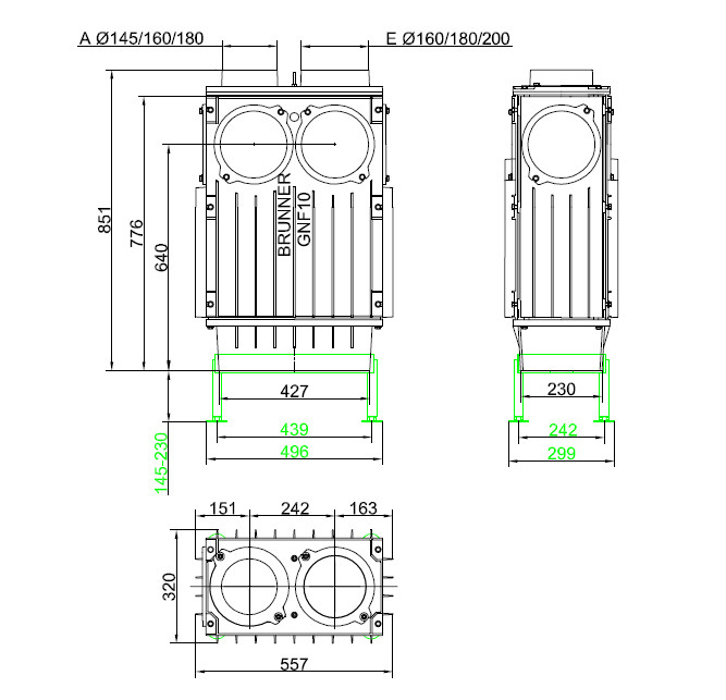 Чугунный радиатор (теплообменник) Brunner GNF 10 (180/160) - фото 3 - id-p95114249