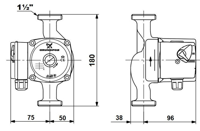 Циркуляционный насос Grundfos UPS 25-70 180, 220 В, фото 2