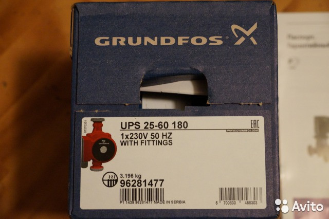 Циркуляционный насос Grundfos UPS 25-80 180, 220 В - фото 2 - id-p95222305
