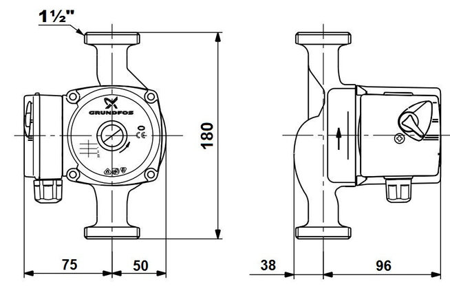 Циркуляционный насос Grundfos UPS 25-80 180, 220 В, фото 2