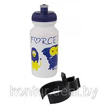 Велобутылка FORCE, ZOO с держателем 0,3л, детский принт, белый