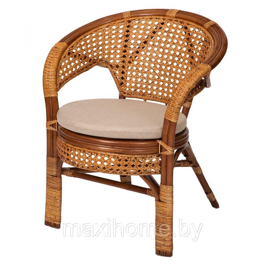 Комплект обеденный из ротанга стол + 4 кресла Коньяк - фото 3 - id-p95164909